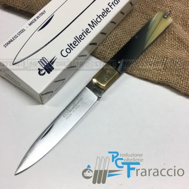 Coltello Artigianale FRARACCIO Sfilato Siciliano MADE IN ITALY Finto Corno 21 cm