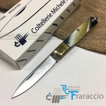 Coltello Artigianale FRARACCIO Sfilato Siciliano MADE IN ITALY Finto Corno 15 cm