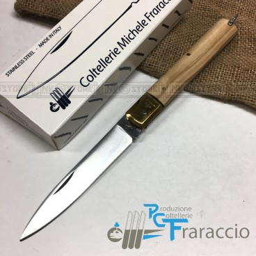 COLTELLO SFILATO SICILIANO ARTIGIANALE FRARACCIO MADE IN ITALY OLIVO-OTTONE 21cm