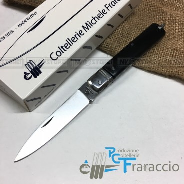 COLTELLO SFILATO SICILIANO ARTIGIANALE FRARACCIO MADE IN ITALY ABS BLACK 17 cm