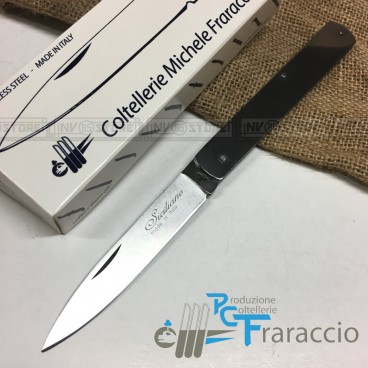 COLTELLO SFILATO SICILIANO ARTIGIANALE FRARACCIO MADE IN ITALY MANICO INOX 21 cm