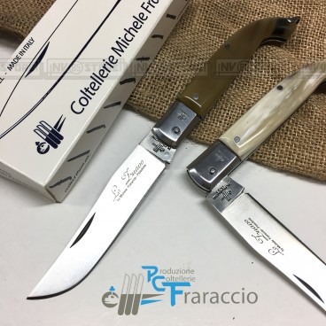 COLTELLO CACCIA ZUAVO ARTIGIANALE FRARACCIO MANICO IN CORNO *MADE IN ITALY* cm21