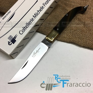 COLTELLO ZUAVO ARTIGIANALE FRARACCIO MADE IN ITALY CACCIA RESINA SCURO 21 cm