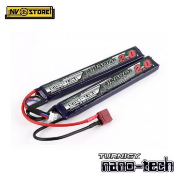 Batteria Lipo TURNIGY NANO TECH 7,4V 2000mAh 15-30C T-DIN per Fucili Softair B