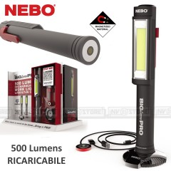 Torcia NEBO BIG LARRY PRO Base Magnetica Ricaricabile 500 Lumen COB LED 37 Metri