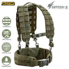 Gilet Tattico Suspender DEFCON 5 Loading Harness Bearing Belt MOLLE Militare OD