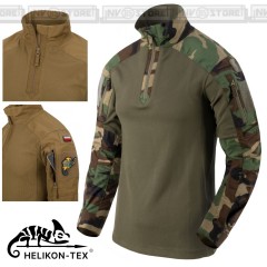 Combat Shirt HELIKON-TEX MCDU NYCO Maglia Tattica Militare US WOODLAND M81