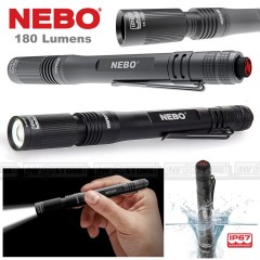 Torcia da Lavoro NEBO INSPECTOR 180 Lumens ZOOM 3X 84 Mt Tascabile Waterproof