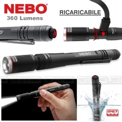 Torcia da Bici NEBO ARC500 BIKE LIGHT Ricaricabile LED 500 Lumens + COB LED