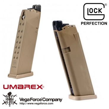 Caricatore a Gas Magazine Glock 19X VFC UMAREX 22bb 6mm Dark Earth - UM-2.6459.1