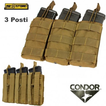 PORTA CARICATORE 556 M4 RAPIDO TRIPLO 3 POSTI CONDOR MA27 MILITARE SOFTAIR COYOTE