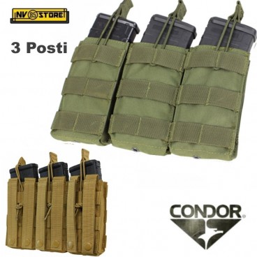 PORTA CARICATORE 556 M4 RAPIDO TRIPLO 3 POSTI CONDOR MA27 MILITARE SOFTAIR VERDE OD