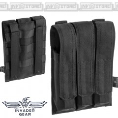 Porta Caricatori Triplo 3 Posti per MP5 - MP7 INVADER GEAR Sistema MOLLE Nero Black