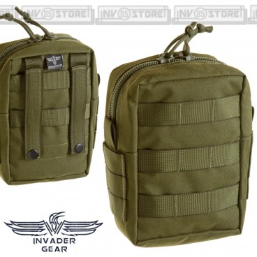 Tasca Utility Medic Pouch Porta Kit Medico INVADER GEAR Sistema MOLLE Verde OD