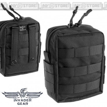 Tasca Utility Medic Pouch Porta Kit Medico INVADER GEAR Sistema MOLLE Nero Black