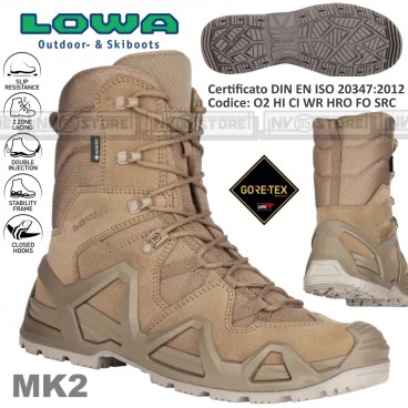 Anfibi Scarpe LOWA Zephyr MK2 GTX HI Scarponcini Goretex Impermeabili COYOTE OP