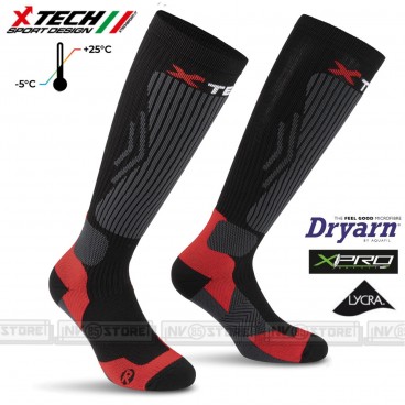 Calze Termiche XTECH Tecniche COMPRESSION X-TECH SPORT Made in Italy Socks Black