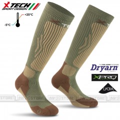 Calze Termiche XTECH Tecniche COMPRESSION X-TECH SPORT Made in Italy Socks Green