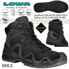 Anfibi Scarpe LOWA Zephyr MK2 GTX MID Scarponcini Goretex Impermeabili NERO BLACK