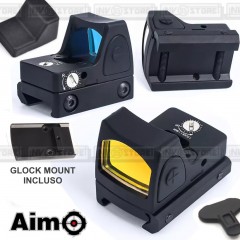 Red Dot AIMO RMR AIM-O con Glock Mount INCLUSO e Attacco Slitta Rail Weaver NERO