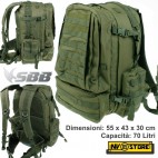 ZAINO TATTICO INCURSORE 70 Litri SBB BRANCALEONI ESERCITO SOFTAIR SURVIVOR OD