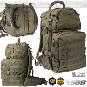 ZAINO TATTICO INCURSORE 30 Lt SBB BRANCALEONI ESERCITO SOFTAIR SURVIVOR BK NERO