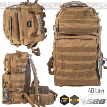 ZAINO TATTICO INCURSORE 30 Lt SBB BRANCALEONI ESERCITO SOFTAIR SURVIVOR BK NERO