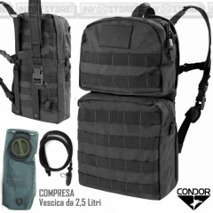 Zaino Idrosystem CONDOR HCB2 con Vescica 2,5 Litri Militare Esercito Softair BK