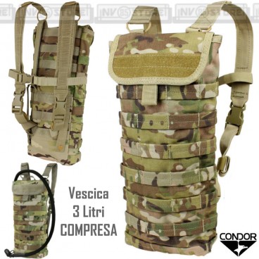 Zaino Idrosystem CONDOR HCB con Vescica 3 Litri Militare Esercito MULTICAM