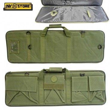 Borsa Custodia Porta Fucile in Tessuto 86 cm con 4 Tasche Esterne e Tracolla VERDE OD GREEN