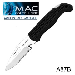 Knife Coltello Barca Nautico MAC Coltellerie A87B-N MADE IN ITALY Inox RESCUE