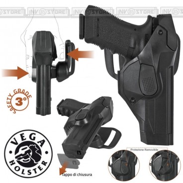 Fondina VEGA HOLSTER CAMA DCH8 con Doppia Sicura in POLIMERO per Beretta 92/98 Fondina VEGA HOLSTER CAMA DCH8 con Doppia Sicura in POLIMERO per Beretta 92/98