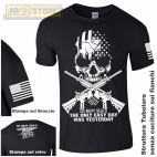 Maglia T-SHIRT Militare NAVY SEALS USA Punisher Teschio M4 Maglietta Uomo Nero B