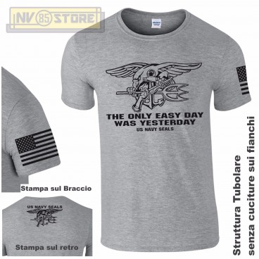 Maglia T-SHIRT GILDAN Navy Seals USA Marines Maglietta Uomo STAMPA SERIGRAFICA G