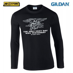 Maglia Manica Lunga GILDAN Navy Seals Marines N Maglietta STAMPA SERIGRAFICA