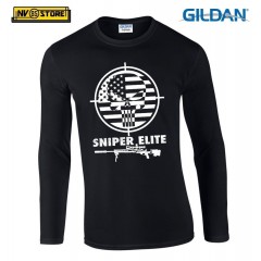 Maglia Manica Lunga GILDAN Skull Punisher Navy Seals Maglietta in Serigrafia BK