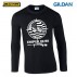 Maglia Manica Lunga GILDAN Skull Punisher Navy Seals Maglietta in Serigrafia BK