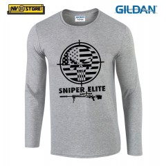 Maglia Manica Lunga GILDAN Skull Punisher Navy Seals Maglietta Stampa Serigrafia G