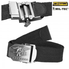 CINTURA MILTEC con Logo NAVY SEALS TACTICAL BELT SOFTAIR SURVIVOR CAMPING NERO