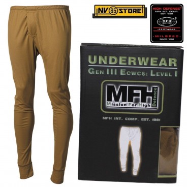 Pantalone Intimo Termico MFH Underwear Level I 1° GEN III Caccia Militare CY