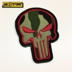 Patch Ricamata Skull Sniper Navy Seals Teschio 8 x 6 cm Militare RED con Velcrog