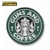 Patch in PVC Guns and Coffee OD Diametro 6,5 cm Militare Softair con Velcrogrip