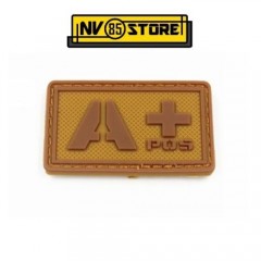 Patch in PVC A+ Tan 5cm x 3cm Coyote Militare Softair Soccorso con Velcrogrip