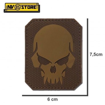 Patch in PVC SKULL Teschio Punisher 7,5 x 6 TAN Militare Softair con Velcrogrip